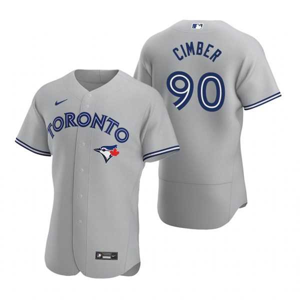 Mens Toronto Blue Jays #90 Adam Cimber Nike Gray Road Flex Base Player Jersey Dzhi